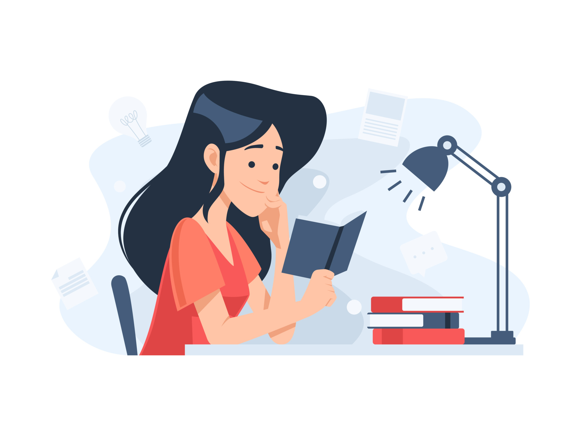 learning concept flat illustration isolated in white background